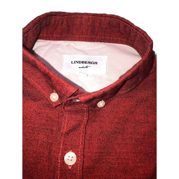 Lindbergh White Men's M Orange Heather Button Down Shirt Preppy Academia City - Picture 3 of 10